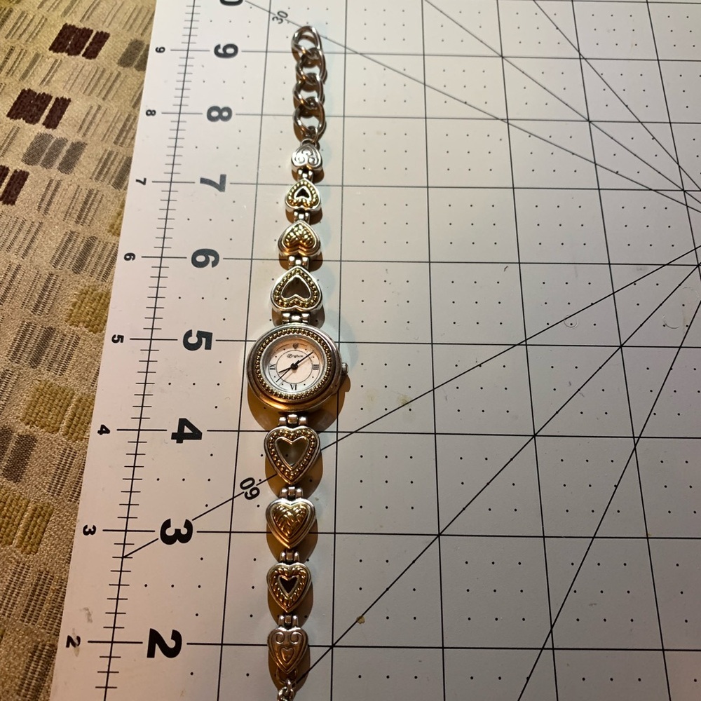 Brighton Silver Heart Link Watch